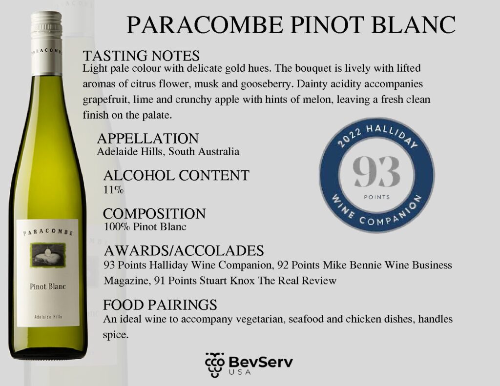 New Brochure Paracombe Pinot Blanc