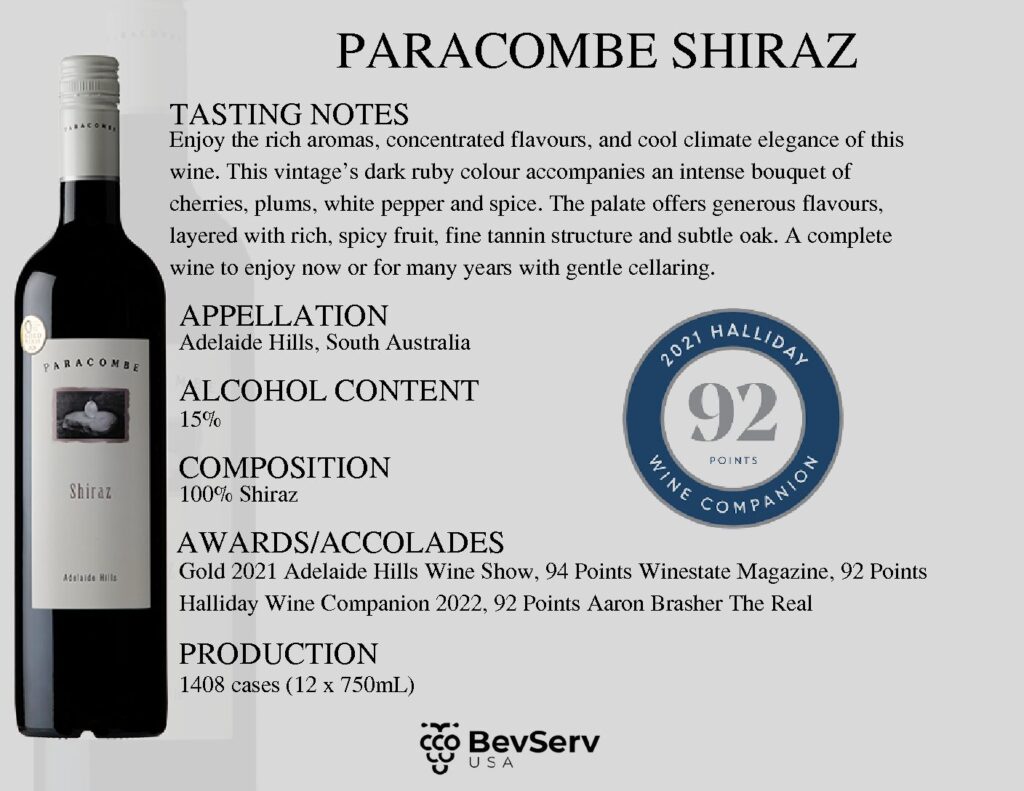 New Brochure Paracombe Shiraz